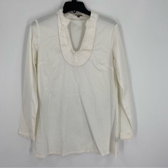 Adrienne Vittadini Women’s V Neck Long Sleeve White Tunic size M - Picture 1 of 4